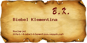 Biebel Klementina névjegykártya